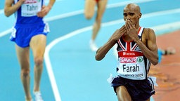 Mohamed Farah gewinnt bei der Hallen-EM 2009 in Turin Gold über 3.000 Meter. © picture-alliance/dpa Foto: epa ansa Daniel Dal Zennaro