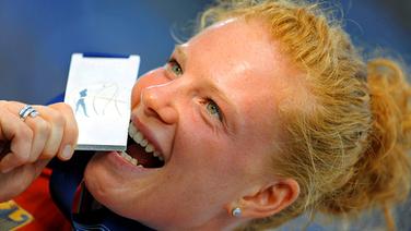 Betty Heidler bei der Leichtathletik-WM in Berlin 2009 © picture-alliance/ dpa Foto: Hannibal