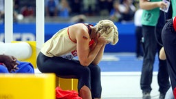 Christina Obergföll erreicht bei der Leichtathletik-Weltmeisterschaft 2009 in Berlin den fünften Platz. © picture-alliance/ dpa Foto: Bernd Thissen