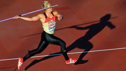 Christina Obergföll gewinnt bei der Leichtathletik-Europameisterschaft 2012 in Helsinki Silber. © picture alliance / dpa Foto: Michael Kappeler