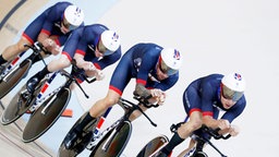 Das britische Bahnrad Team der Männer © dpa - Bildfunk Foto: Javier Etxezarreta