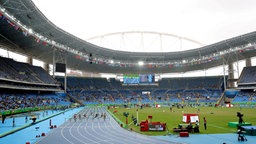 Das Olympiastadion in Rio vor den Leichtathletik-Wettkämpfen. © DPA Picture Alliance Foto: Martin Rickett