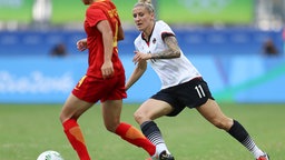 Die deutsche Nationalspielerin Anja Mittag im Spiel gegen China © picture alliance / dpa Foto: Cristiane Mattos