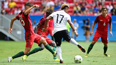 Der deutsche Fußballer Serge Gnabry im Spiel gegen Portugal. © dpa picture alliance Foto: Andressa Anholete