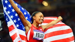 Die US-amerikanische Sprinterin Allyson Felix © dpa - Bildfunk Foto: Bernd Thissen