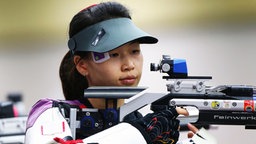 Chinesische Goldmedaillengewinnerin Yi Siling © dpa-bildfunk Foto: Geoff Caddick