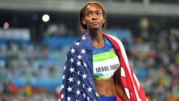 Die 400-m-Hürden-Olympiasiegerin Dalilah Muhammad. © dpa picture alliance Foto: KEVIN DIETSCH