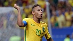 Brasiliens Neymar jubelt. © Imago/Fotoarena 