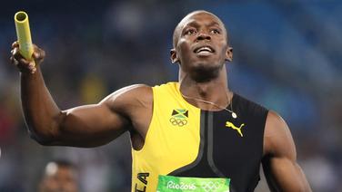 Usain Bolt im 4x100m Staffel-Finale der Männer  Foto: Michael Kappeler