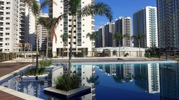 Die Pool-Anlage im Olympischen Dorf in Rio de Janeiro © picture alliance / dpa Foto: Georg Ismar