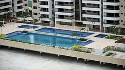 Die Pool-Anlage im Olympischen Dorf in Rio de Janeiro © picture alliance / Photoshot