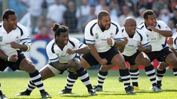 Das Rugby-Team der Fidschis in Aktion.  