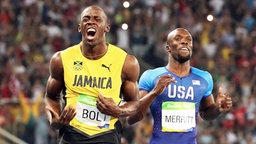 Usain Bolt (M.) jubelt. © DPA Picture Alliance Foto: Srdjan Suki