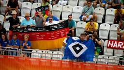 Beachvolleyball-Arena in Rio: Deutsche Fans © Thomas Luerweg Foto: Thomas Luerweg