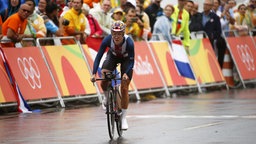Die amerikanische Radrennfahrerin Kristin Armstrong. © dpa Foto: Javier Etxezarreta