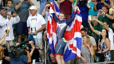 Jubel beim britischen Bahnradsportler Jason Kenny © dpa - Bildfunk Foto: Javier Etxezarreta