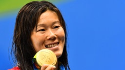 Die japanische Schwimmerin Rie Kaneto © dpa - Bildfunk Foto: Esteban Biba