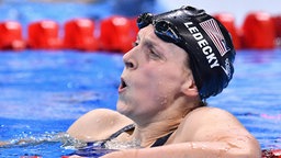 Die amerikanische Schwimmerin Katie Ledecky
© dpa - Bildfunk Foto: Lukas Schulze