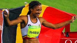 Die belgische Siebenkämpferin Nafissatou Thiam © dpa - Bildfunk Foto: Antonio Lacerda