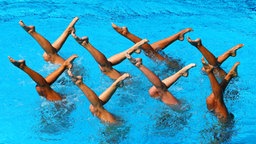 Die australischen Synchronschwimmerinnen in Aktion. © dpa - Bildfunk Foto: Sam Mooy