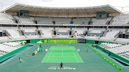 Blick in das olympische Tennisstadion in Rio © picture alliance / Pacific Press Foto: Joao Mattos
