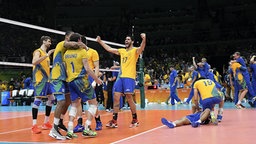 Das brasilianische Team jubelt über Gold. © imago/Fotoarena