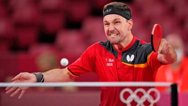 Der deutsche Tischtennis-Spieler Timo Boll in Aktion © dpa-Bildfunk Foto: Kin Cheung/AP/dpa