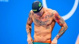 Der brasilianische Schwimmer Bruno Fratus vor der dem Start © IMAGO / GEPA pictures
