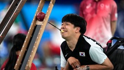 Der südkoreanische Para-Bocciaspieler Jeong Howon in Aktion © dpa-bildfunk Foto: Shuji Kajiyama